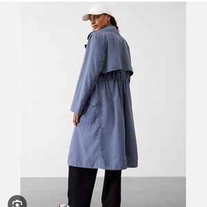 Athleta Slate Blue Trench Coat